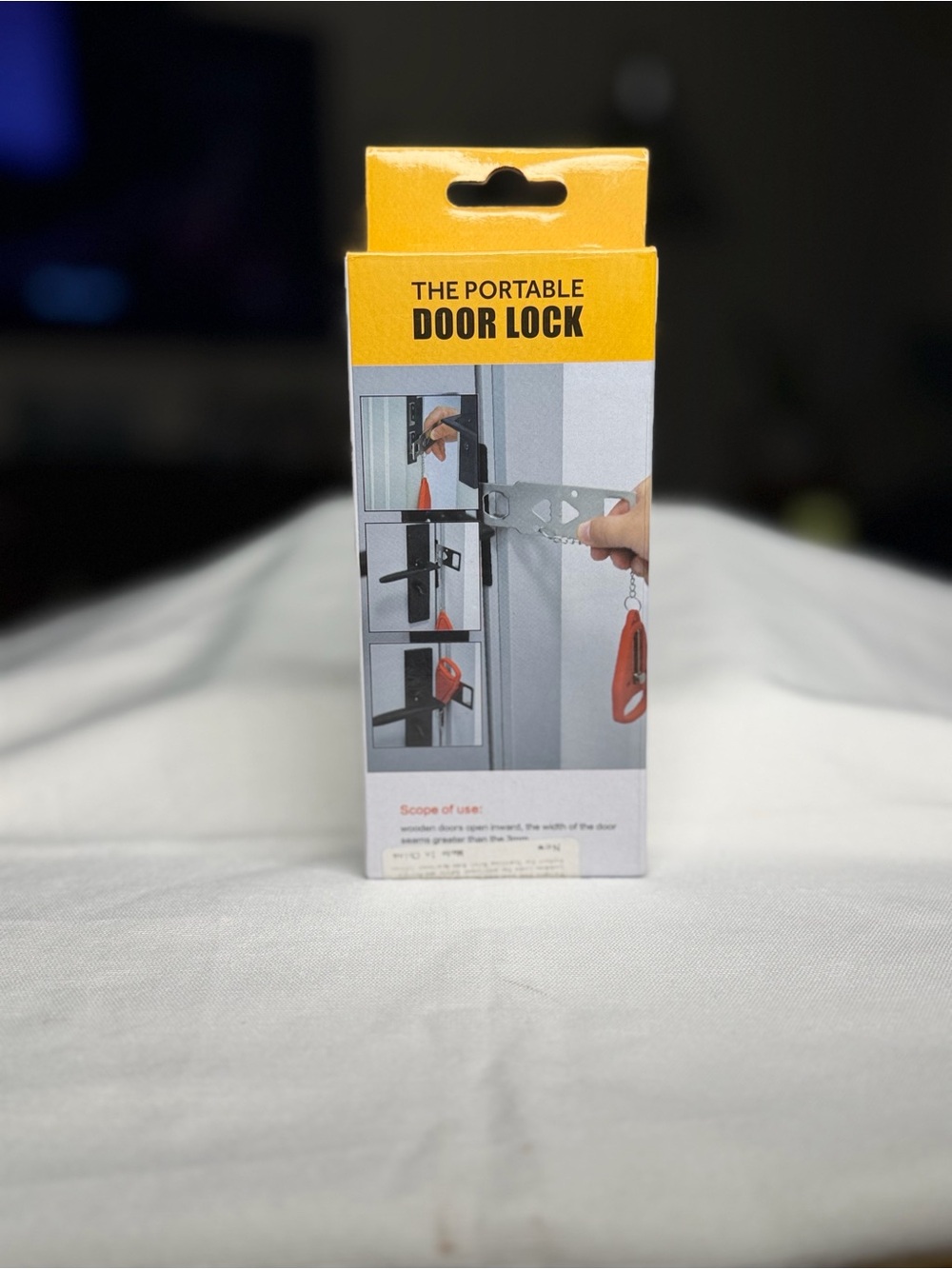 The Portable Door Lock - Yellow & White Packaging